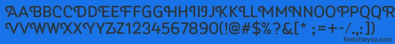 Шрифт Myra4fCaps – чёрные шрифты на синем фоне