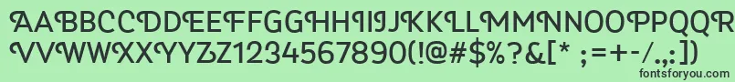 フォントMyra4fCaps – 緑の背景に黒い文字