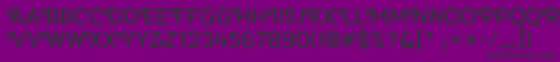Myra4fCaps-fontti – mustat fontit violetilla taustalla