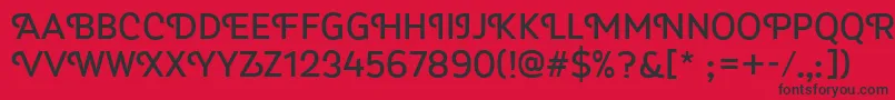 Myra4fCaps-fontti – mustat fontit punaisella taustalla