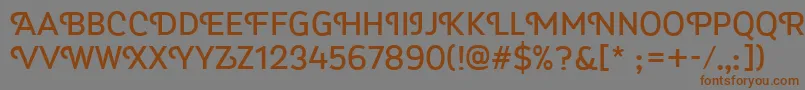 Lisätietoja Myra4fCaps-fontista Myra4fCaps-fontti – ruskeat fontit harmaalla taustalla