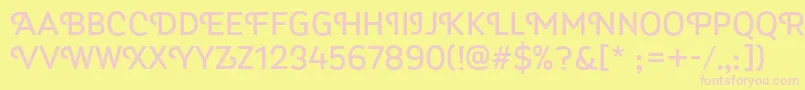 Myra4fCaps Font – Pink Fonts on Yellow Background