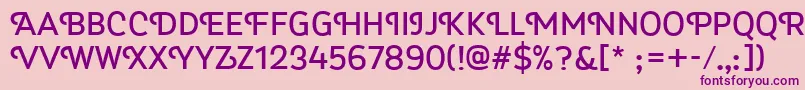 Fonte Myra4fCaps – fontes roxas em um fundo rosa