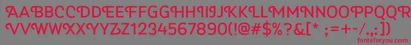 Шрифт Myra4fCaps – красные шрифты на сером фоне