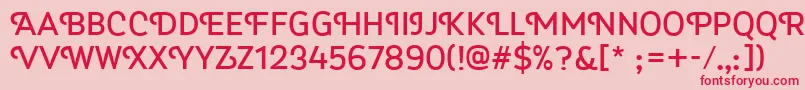 Myra4fCaps Font – Red Fonts on Pink Background