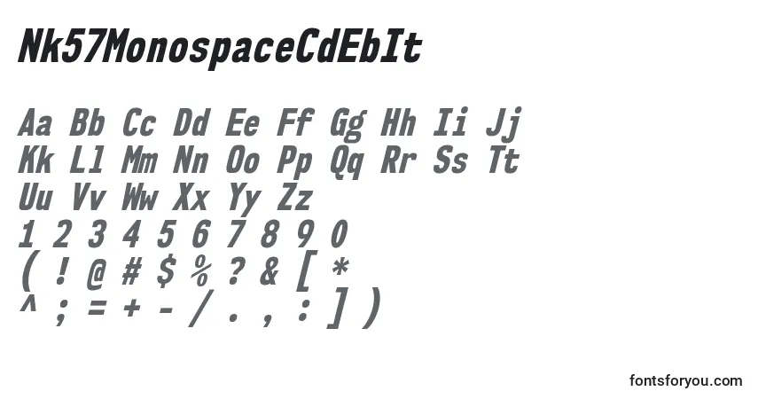 Nk57MonospaceCdEbIt-fontti – aakkoset, numerot, erikoismerkit