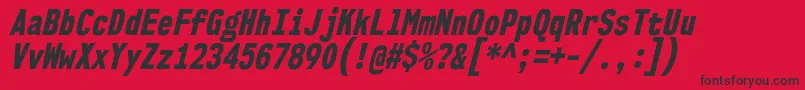 Nk57MonospaceCdEbIt Font – Black Fonts on Red Background