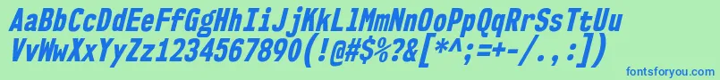 フォントNk57MonospaceCdEbIt – 青い文字は緑の背景です。