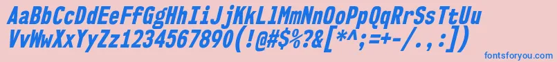 Nk57MonospaceCdEbIt Font – Blue Fonts on Pink Background