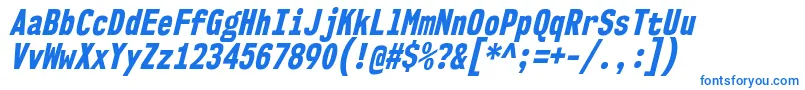 フォントNk57MonospaceCdEbIt – 白い背景に青い文字