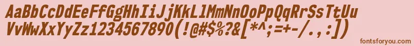 Nk57MonospaceCdEbIt Font – Brown Fonts on Pink Background