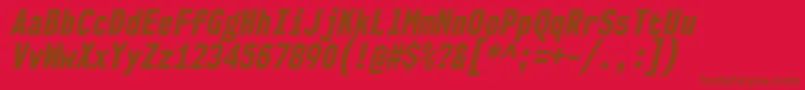 Nk57MonospaceCdEbIt Font – Brown Fonts on Red Background