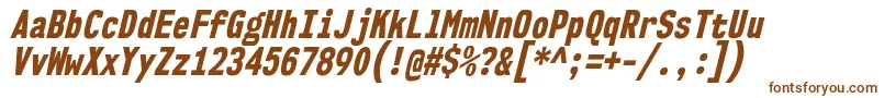 Nk57MonospaceCdEbIt Font – Brown Fonts on White Background