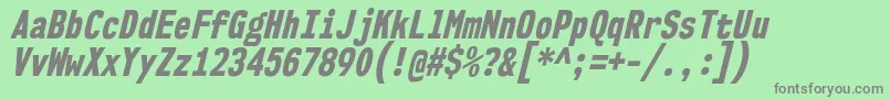 Nk57MonospaceCdEbIt Font – Gray Fonts on Green Background