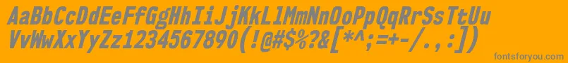 Nk57MonospaceCdEbIt Font – Gray Fonts on Orange Background