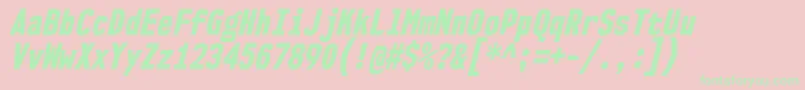 Nk57MonospaceCdEbIt Font – Green Fonts on Pink Background