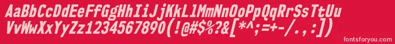 Nk57MonospaceCdEbIt Font – Pink Fonts on Red Background