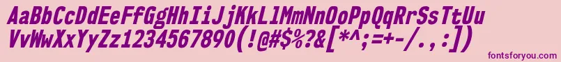 Nk57MonospaceCdEbIt-Schriftart – Violette Schriften auf rosa Hintergrund