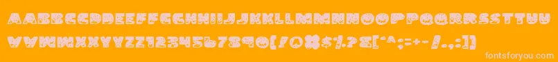 LandShark-fontti – vaaleanpunaiset fontit oranssilla taustalla