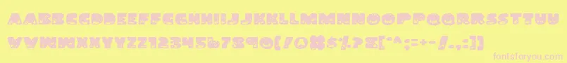 LandShark Font – Pink Fonts on Yellow Background