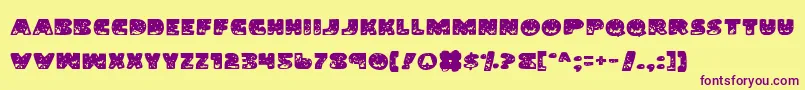 Police LandShark – polices violettes sur fond jaune