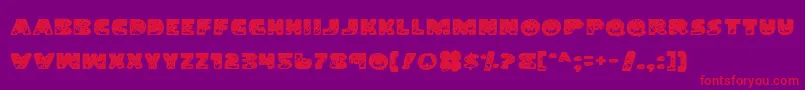 フォントLandShark – 紫の背景に赤い文字