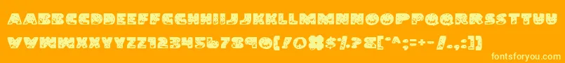 Fonte LandShark – fontes amarelas em um fundo laranja