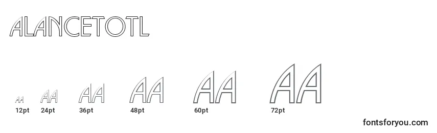 ALancetotl Font Sizes