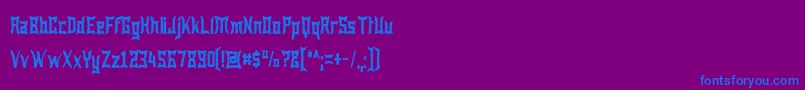 Wewan-Schriftart – Blaue Schriften auf violettem Hintergrund