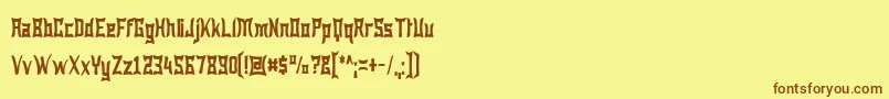 Wewan Font – Brown Fonts on Yellow Background