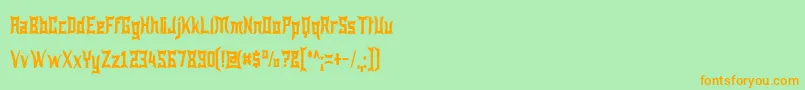 Wewan Font – Orange Fonts on Green Background