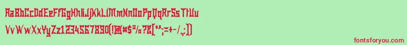 Wewan Font – Red Fonts on Green Background