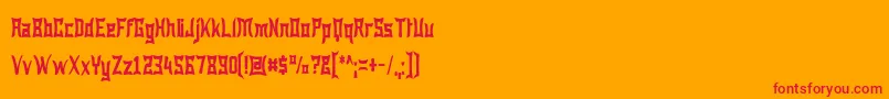 フォントWewan – オレンジの背景に赤い文字