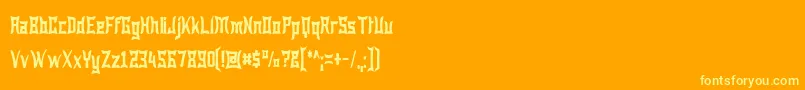 フォントWewan – オレンジの背景に黄色の文字