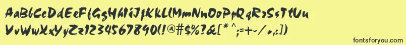 CarlinRegular-Schriftart – Schwarze Schriften auf gelbem Hintergrund