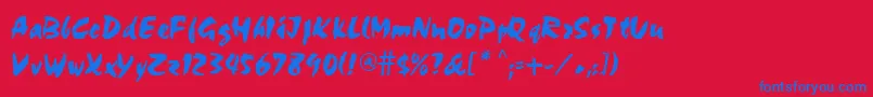 CarlinRegular-fontti – siniset fontit punaisella taustalla