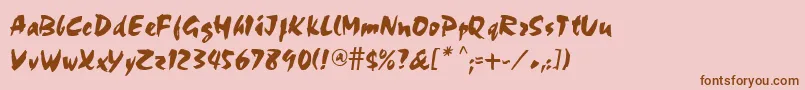 Fonte CarlinRegular – fontes marrons em um fundo rosa