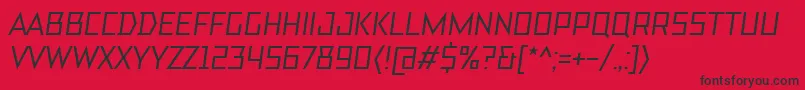 TtBricksMediumItalic Font – Black Fonts on Red Background