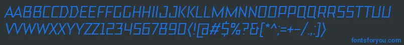 TtBricksMediumItalic Font – Blue Fonts on Black Background