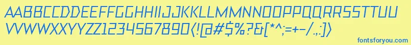 Шрифт TtBricksMediumItalic – синие шрифты на жёлтом фоне