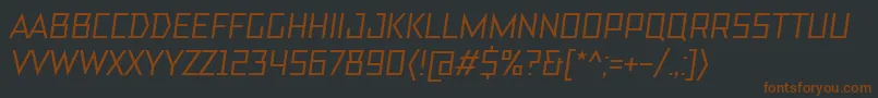 フォントTtBricksMediumItalic – 黒い背景に茶色のフォント