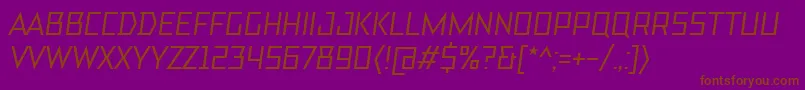 Fonte TtBricksMediumItalic – fontes marrons em um fundo roxo