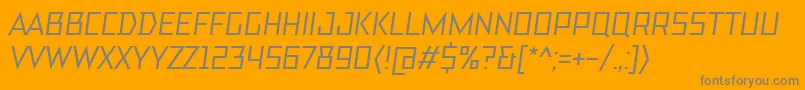 フォントTtBricksMediumItalic – オレンジの背景に灰色の文字