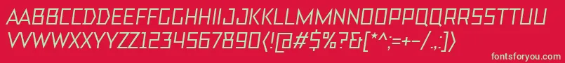TtBricksMediumItalic Font – Green Fonts on Red Background