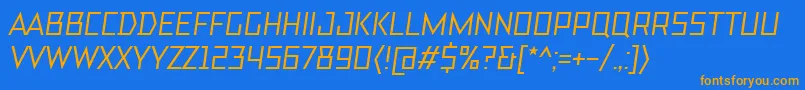 Fonte TtBricksMediumItalic – fontes laranjas em um fundo azul