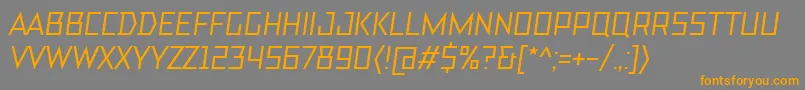 フォントTtBricksMediumItalic – オレンジの文字は灰色の背景にあります。
