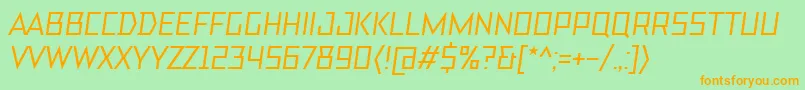 TtBricksMediumItalic Font – Orange Fonts on Green Background