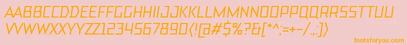 Fonte TtBricksMediumItalic – fontes laranjas em um fundo rosa