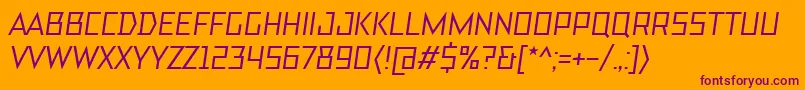 TtBricksMediumItalic Font – Purple Fonts on Orange Background