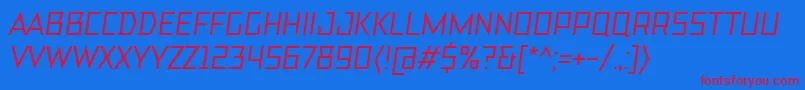 TtBricksMediumItalic Font – Red Fonts on Blue Background